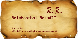 Reichenthal Rezső névjegykártya